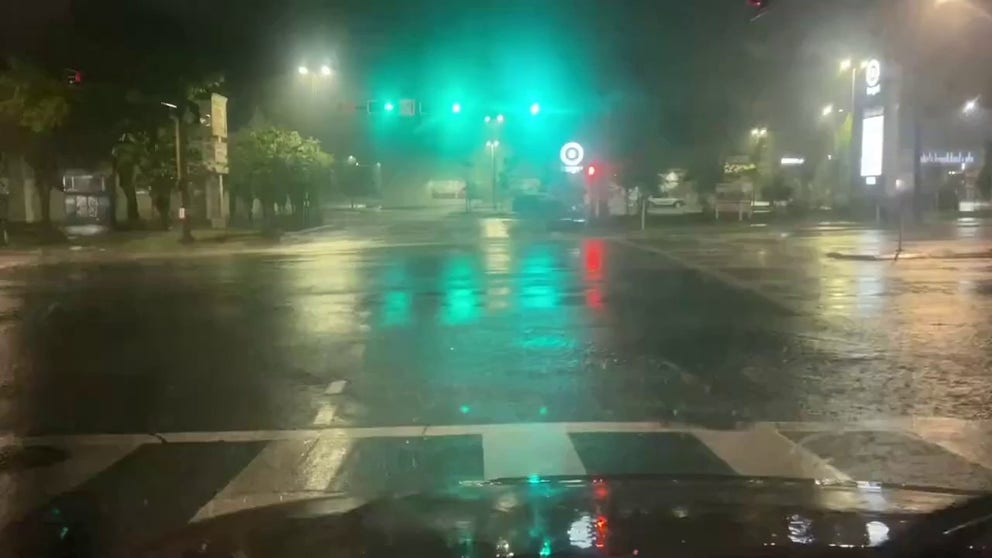 Flash flooding hit the city of Tallahassee in the early hours of Thursday, as thunderstorms hit the Florida Panhandle.
