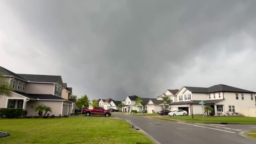 A homeowner in St. Johns County, Florida, captured video of tornado-producing supercell outside of St. Augustine on Thursday.