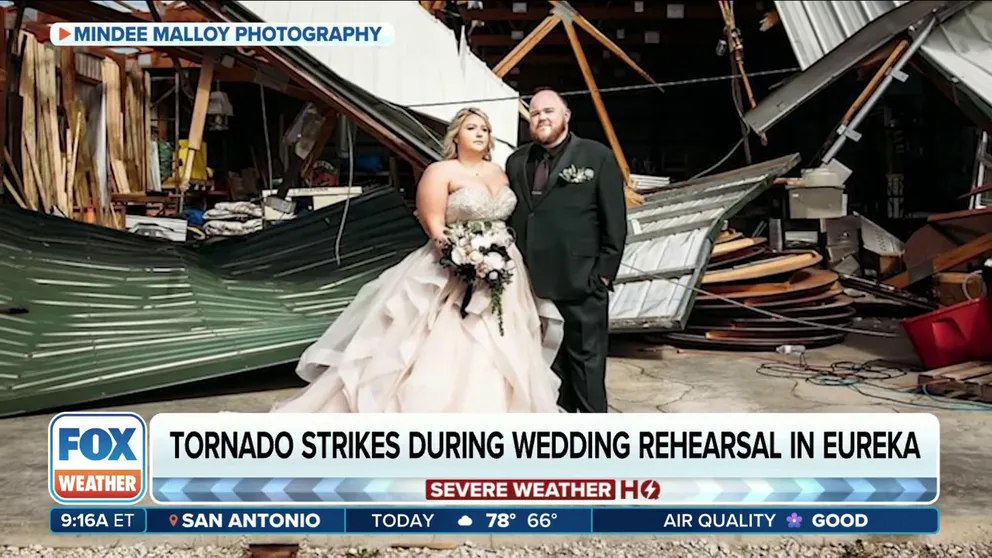 They say rain on your wedding day is good luck, but what about a tornado? Brookdale Farms General Manager James Vavak joined FOX Weather on Tuesday to talk about an EF-1 tornado that tore through the venue during a wedding rehearsal in Eureka, Missouri.