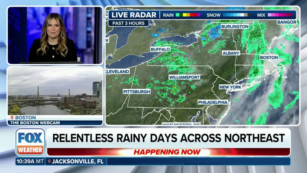 A cold front is bringing yet another round of rain to Northeast and New England, continuing what has been a very wet April for many cities across the region.