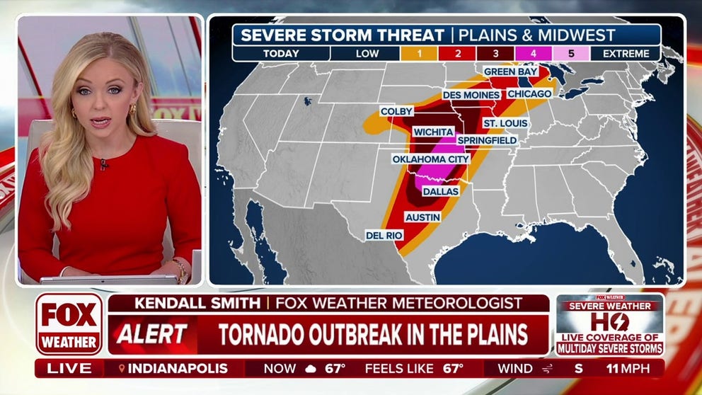 After Friday's destruction, there's no time to rest as Mother Nature sets up another high-impact, dangerous severe weather day on Saturday. Another tornado outbreak is expected from North Texas into Oklahoma and southeast Kansas.