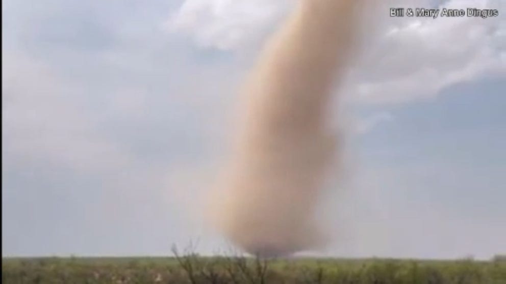 At least one landspout was spotted in West Texas on Wednesday outside of Fort Stockton.
