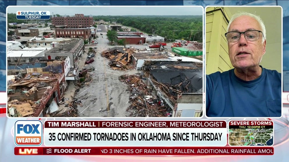 Meteorologist Tim Marshall, who helped develop the Enhanced Fujita Scale, joins FOX Weather to discuss how he determined the Marietta, Oklahoma tornado rated an EF-4 and Sulphur, Oklahoma's tornado rated an EF-3.