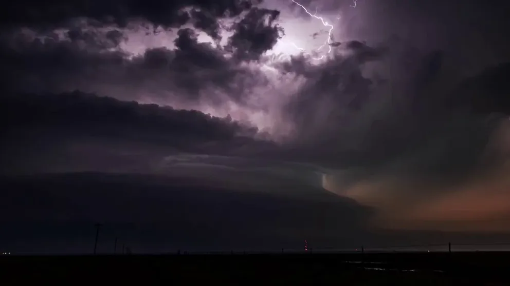 imelapse footage captured a stunning lightning storm at the Oklahoma-Texas border on Tuesday, April 30, 2024.