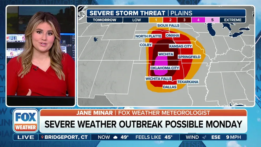 Millions of people in the Plains need to prepare for the possibility of long-track tornadoes, giant hail and damaging wind gusts Monday as the region braces for a potential significant severe weather outbreak.