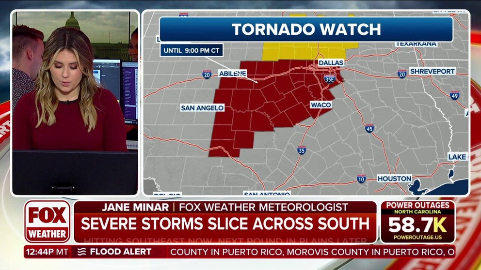 New Tornado Watch issued in Texas as severe storms barrel across South ...