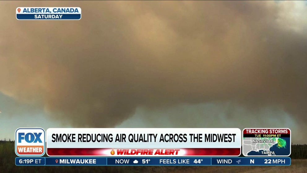 Dozens of fires in Canada are burning out of control which have caused entire towns to evacuate in British Columbia and Alberta. Air quality alerts were issued across the Upper Midwest due to intrusions of the smoke into the U.S.