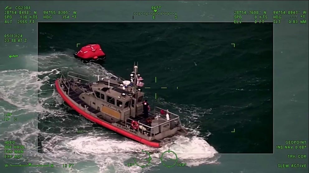 The U.S. Coast Guard was able to successfully rescue four boaters from a life raft off the coast of Freeport, Texas, on Monday after they sent out a mayday call when their boat began to roll over.