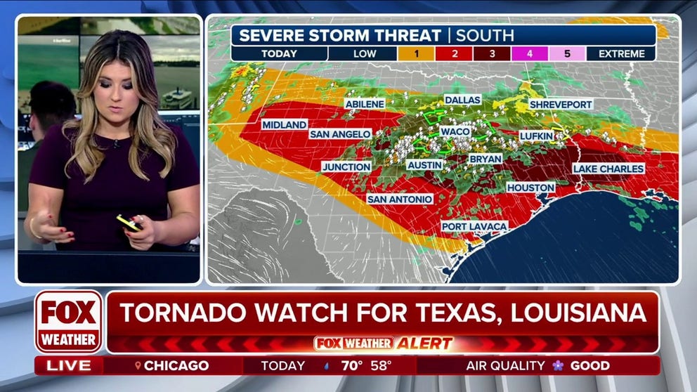 Tornado Watch issued along Gulf Coast ahead of storms, torrential ...