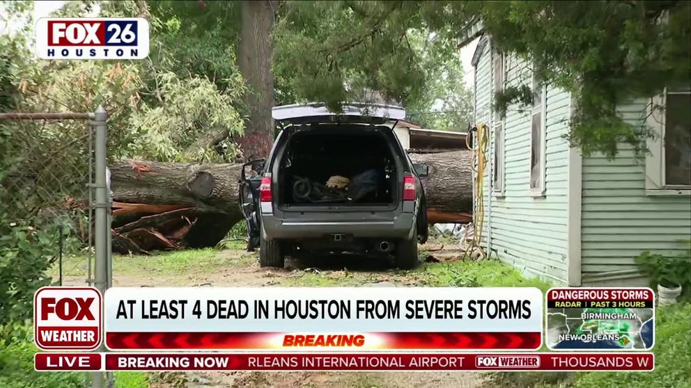 A mother of a newborn was among four killed when a line of severe thunderstorms brought ferocious winds to the Houston area Thursday night, FOX 26 Houston reports.