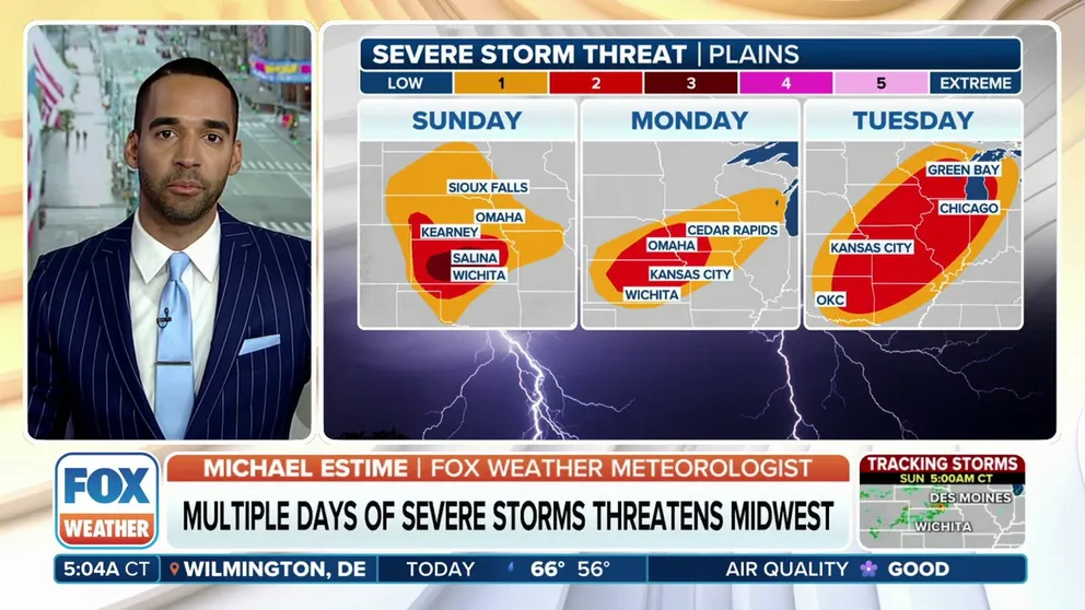 Another multiday severe weather event sets its eyes on the Midwest starting Sunday and continuing into Tuesday.