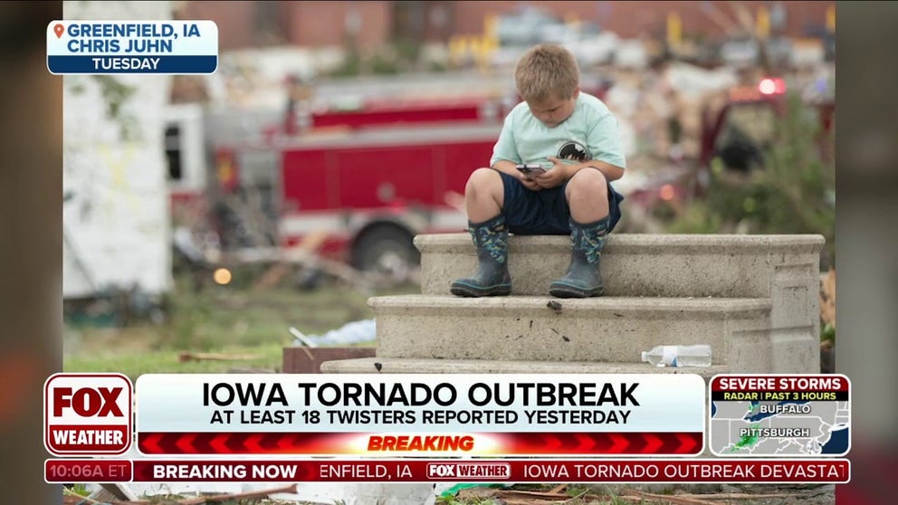 In the aftermath of the tornado in Greenfield, Iowa, powerful and moving images are capturing the devastation and impact of the disaster.