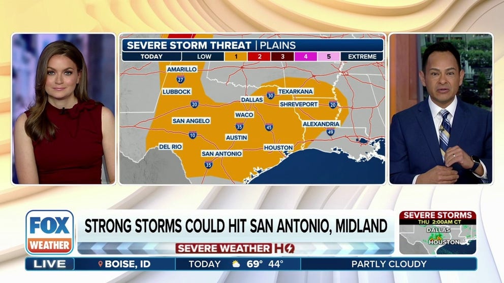 Another round of storms will hit the Plains on Wednesday with torrential rain that could trigger flash flooding. Severe weather with large hail and damaging winds is expected in the central and northern High Plains.