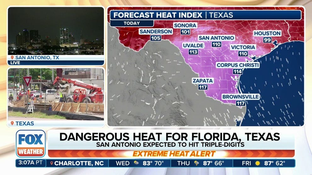 Dangerous triple-digit temperatures are expanding into Texas thanks to a ridge that baking tens of millions of people across the West.