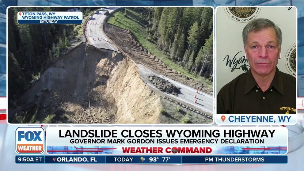 Wyoming Gov. Mark Gordon tells FOX Weather progress has been made to find options to repair Teton Pass after part of the highway suffered a catastrophic landslide. Multiple mudslides happened on the road before the collapse. 