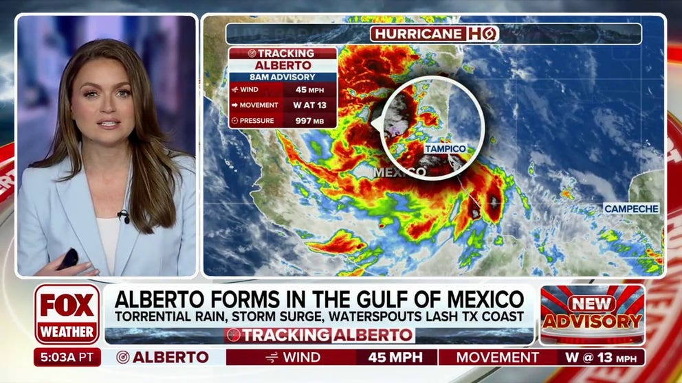 Tropical Storm Alberto made landfall in northeastern Mexico on Thursday morning and is continuing to lash Texas with heavy rain and large waves crashing on shore that is leading to coastal flooding.