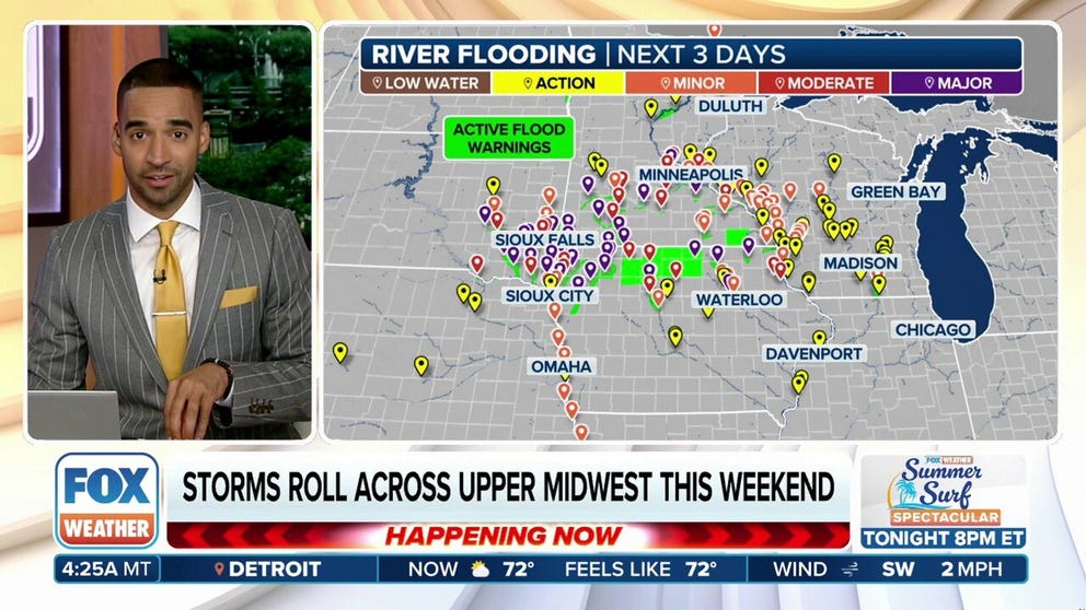 An extremely saturated ground after multiple waves of heavy rain is leading to major river flooding in the Midwest over the coming days.