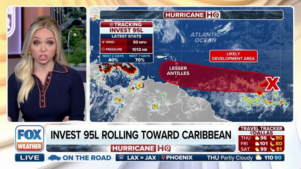 Odds are increasing that the season's second named tropical storm will develop this weekend or early next week near the western Caribbean. If named, it'll be Beryl.