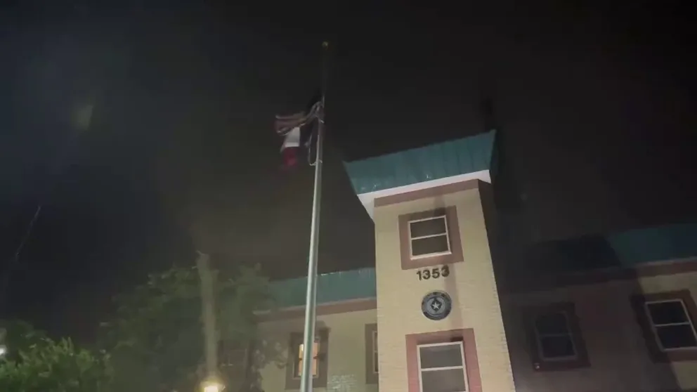 The National Weather Service office in Houston posted video showing strong winds from Hurricane Beryl blasting the region as the powerful storm moves closer to landfall along the Texas coast on Monday, July 8, 2024.