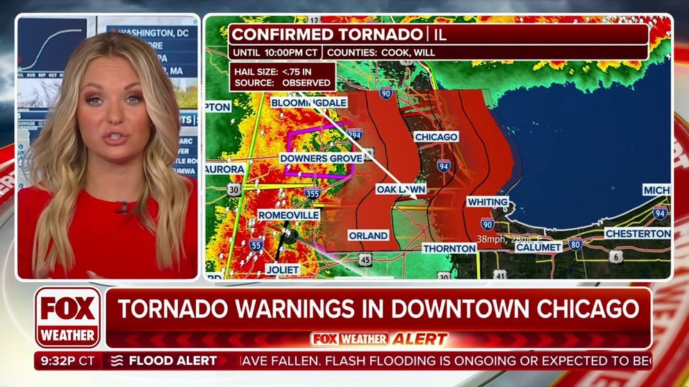 Tornado Warning issued for downtown Chicago | Latest Weather Clips | FOX Weather