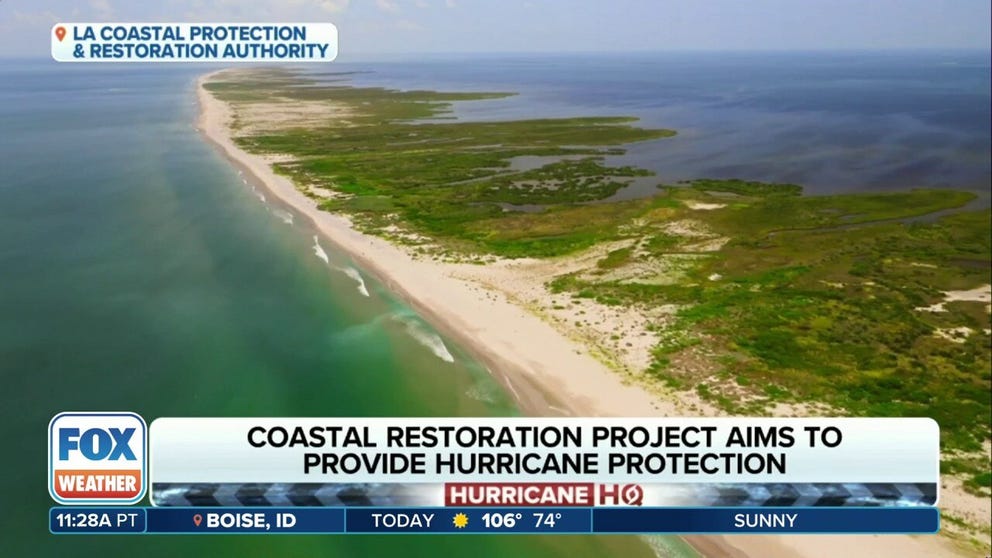 The Chandeleur Islands serve as a "first line of defense" for Louisiana against hurricanes, but the ancient shoals are vanishing. FOX Weather's Robert Ray reports on a project aimed at rebuilding the crucial islands.