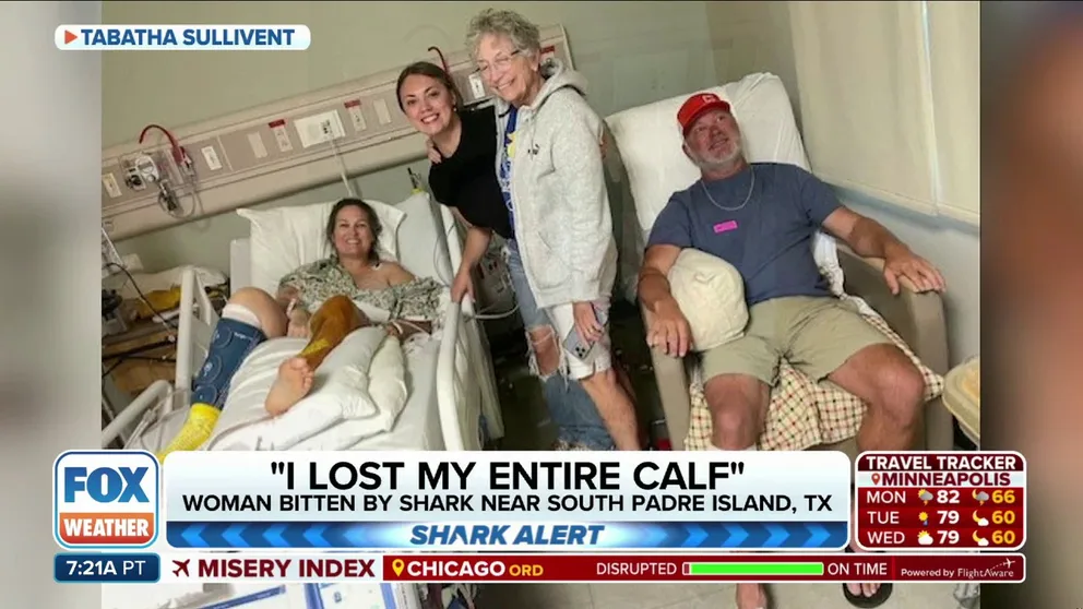 Tabatha Sullivent was one of several shark attack victims on Fourth of July weekend near South Padre Island. She talks to FOX Weather from the hospital as she continues her recovery after losing her entire calf.