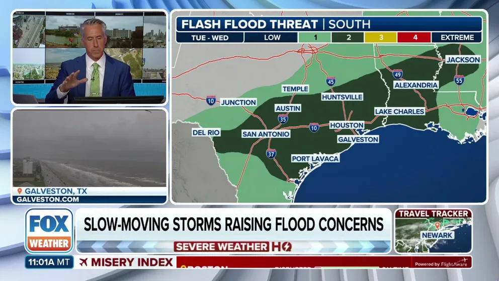 Relentless rounds of rain and thunderstorms continue to pound communities from Texas to the mid-Atlantic, leading to several reports of flooding across the region.