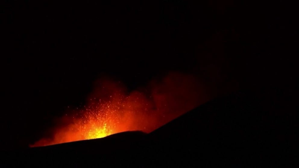 Video shot on Tuesday shows activity from Italy’s Mount Etna, one of the most active volcanoes in the world, according to the U.S. Geological Survey. (Courtesy: Reuters)
