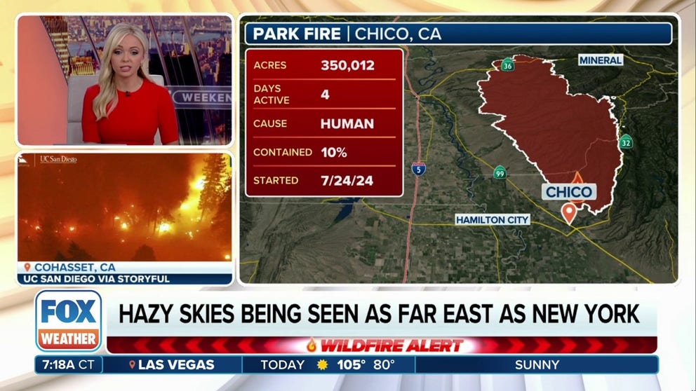 The Park Fire burning in Northern California near Chico is now the largest wildfire in California in 2024, and among the top 10 largest fires in state history. The Park Fire is continuing to grow, and thousands of people have been forced to flee their homes as a result.