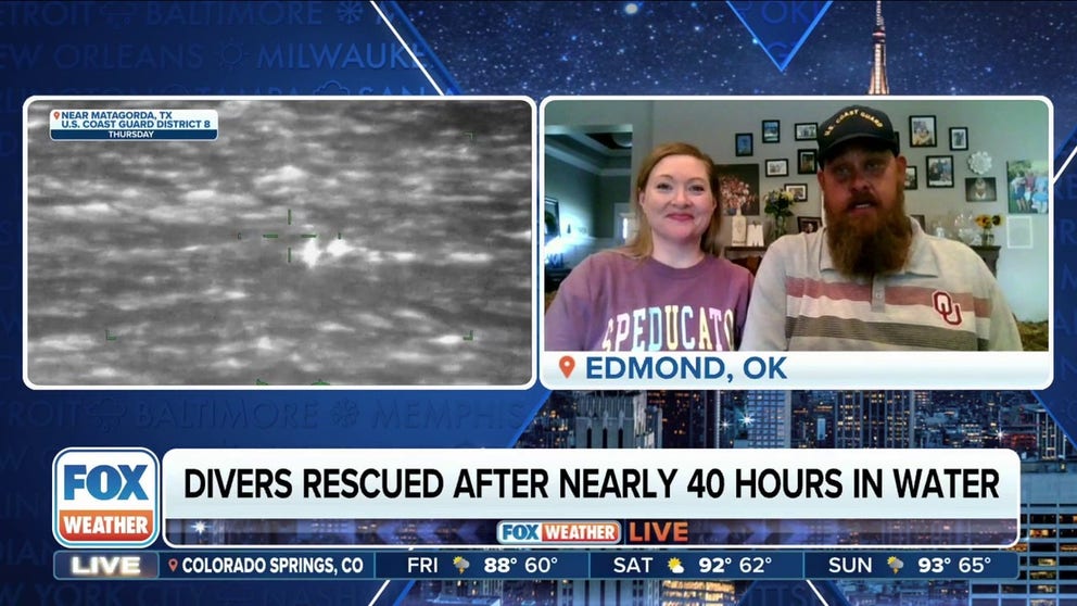 Kim and Nathan Maker of Edmond, Oklahoma, were saved last week after having gone missing during a diving expedition off the Texas coastline. Aug. 1, 2024.