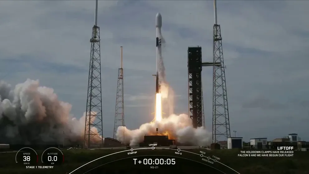 FILE PHOTO: A SpaceX Falcon 9 rocket launched Northrop Grumman's Cygnus spacecraft on Sunday from Florida carrying more than 8,000 pounds of supplies to the International Space Station. About 8 minutes after launch, the Falcon 9 first stage came back for landing at Cape Canaveral.