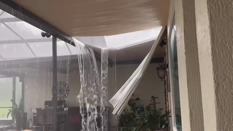 Homeowner Ella Rusnak shared a video with FOX 35 of rain pouring down from her pool-covered ceiling in Christmas Estates in Orange County. 