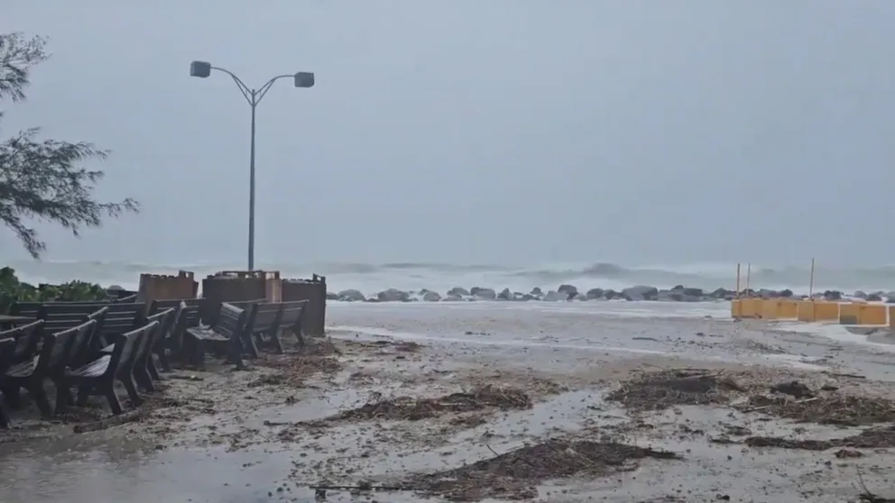 Video shot on Sunday shows waves violently churning off the coast of Venice, Florida. Aug. 4, 2024. (Courtesy: @CityofVeniceFL / X)