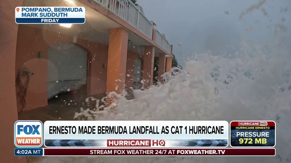 Hurricane Ernesto made landfall in Bermuda early Saturday morning as a Category 1 hurricane.