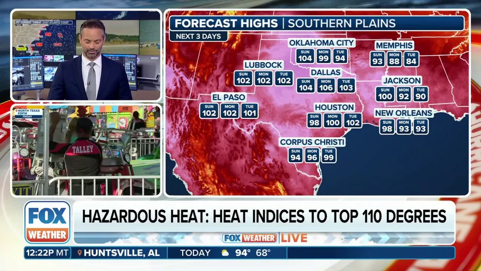 Temperatures continue to soar across the central and southern U.S., and tens of millions of people across the region remain under a heat alert as we start up the new workweek.