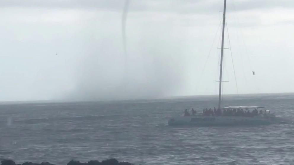 Visitors in Negril, Jamaica, were thrilled to see a waterspout off the coast on Monday, Aug. 19. Pat Aleywine captured this video and his reaction to the 