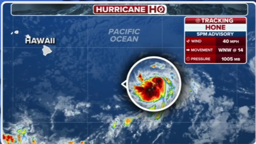 Tropical Storm Hone is tracking toward Hawaii after becoming a named storm on Thursday. The system is expected to bring heavy rain to the Big Island over the weekend and into next week. 