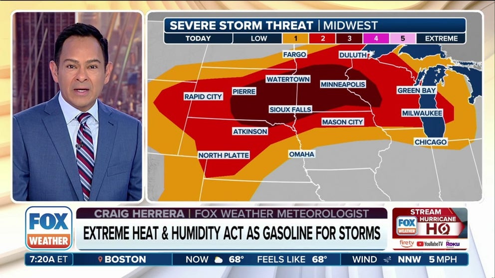 Severe thunderstorms are expected to impact a half dozen states Monday across the Upper Midwest with destructive winds, hail and a few tornadoes.