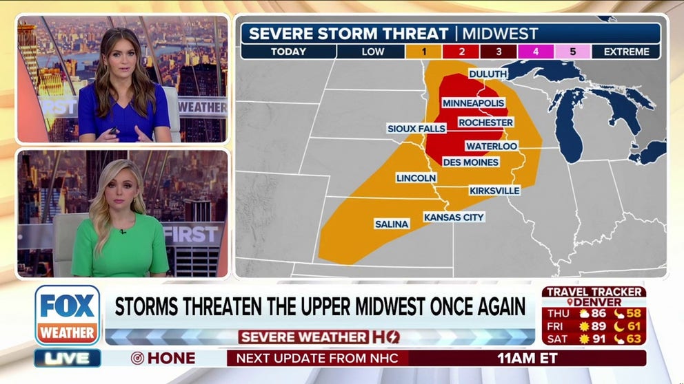 For the third time this week, severe storms may hammer parts of Minnesota and Wisconsin. Thursday's storms will come courtesy of a strong cold front which will slice through the eastern half of the country through the Labor Day holiday weekend.