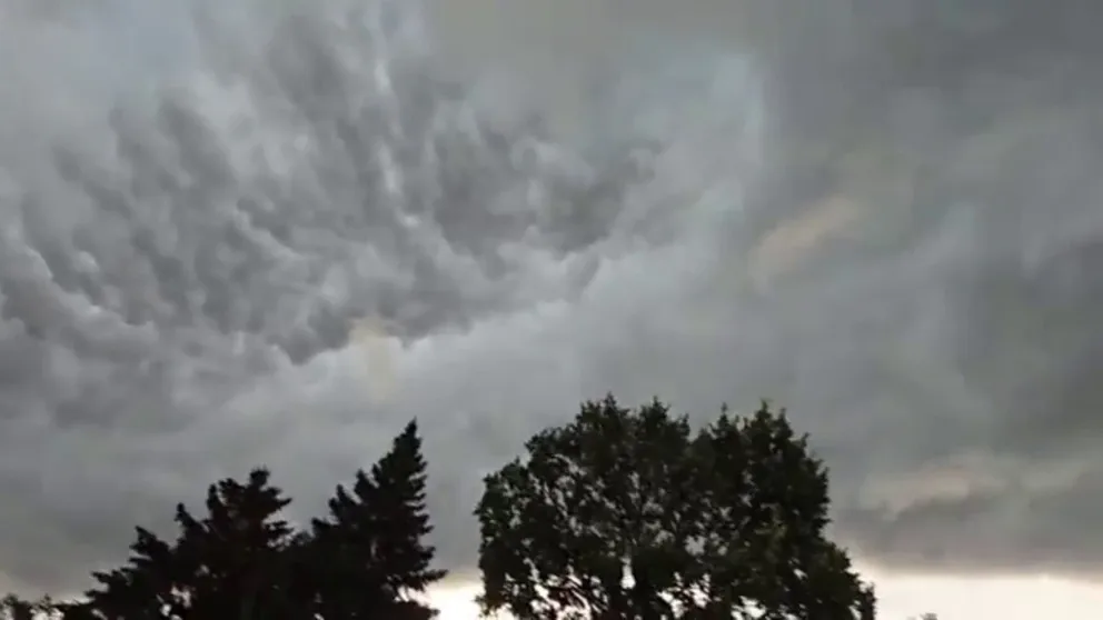 Storm clouds rolled through Minnesota on Thursday with the threats of hail and damaging winds.