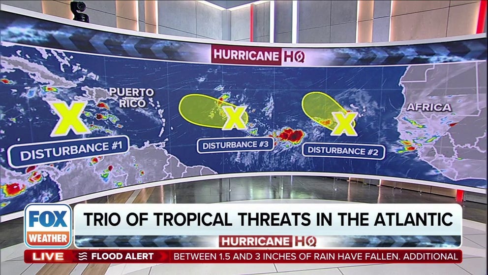 The National Hurricane Center is continuing to monitor a trio of tropical disturbances in the Atlantic Ocean as we inch closer to the peak of hurricane season.