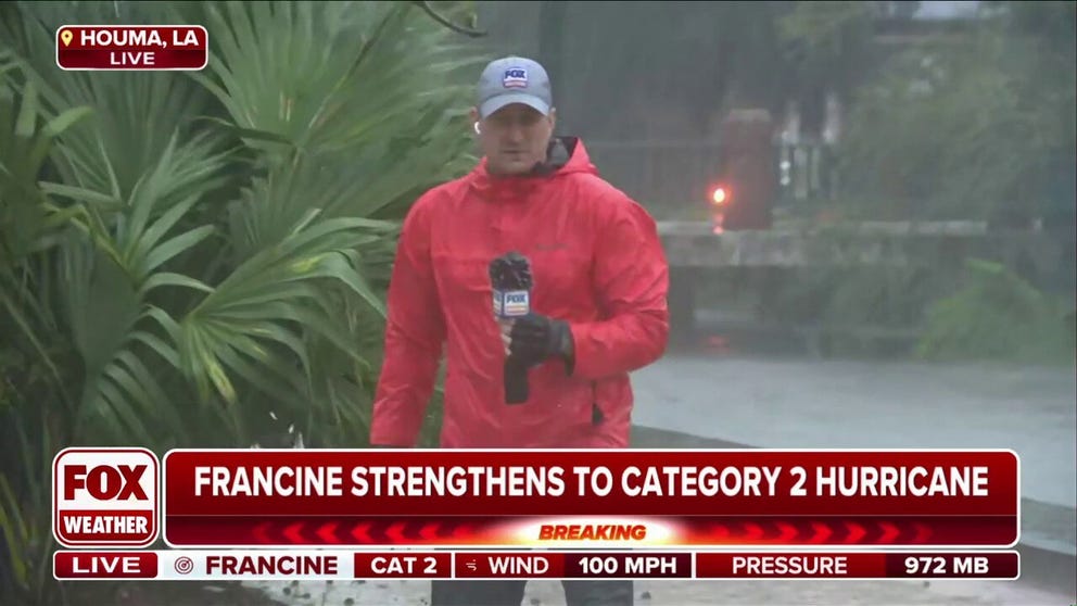 As Hurricane Francine nears landfall, it brings heavy rain and powerful wind, threatening even more power outages for many residents. FOX Weather Correspondent Robert Ray reports from Houma, Louisiana.