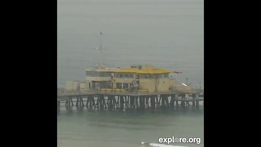 An Explore.org camera facing a pier in Santa Monica, California, caught the Magnitude 4.7 earthquake that shook the Los Angeles Area.