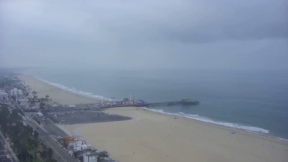 Watch as a FOX LA camera shakes as the quake happens in Santa Monica at the pier. 