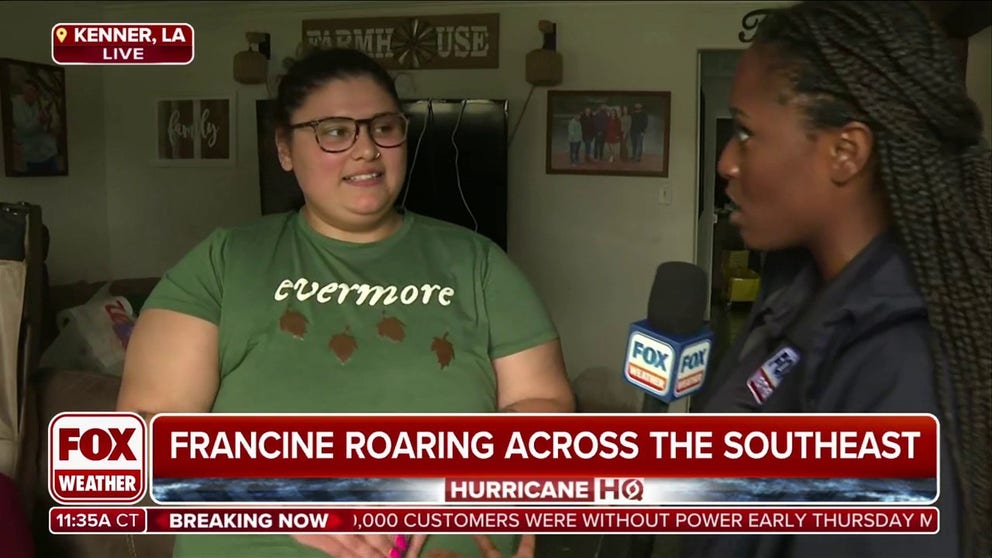 Savannah Guzman and her family had much of their home destroyed when Francine flooded their house with about 5 inches of water. Sept. 12, 2024.