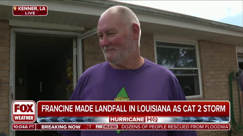 Keith Osborne's home filled with about 5 inches of water from Francine Wednesday night. The following morning, his children and grandchildren helped him with cleanup efforts. Sept. 12, 2024. 