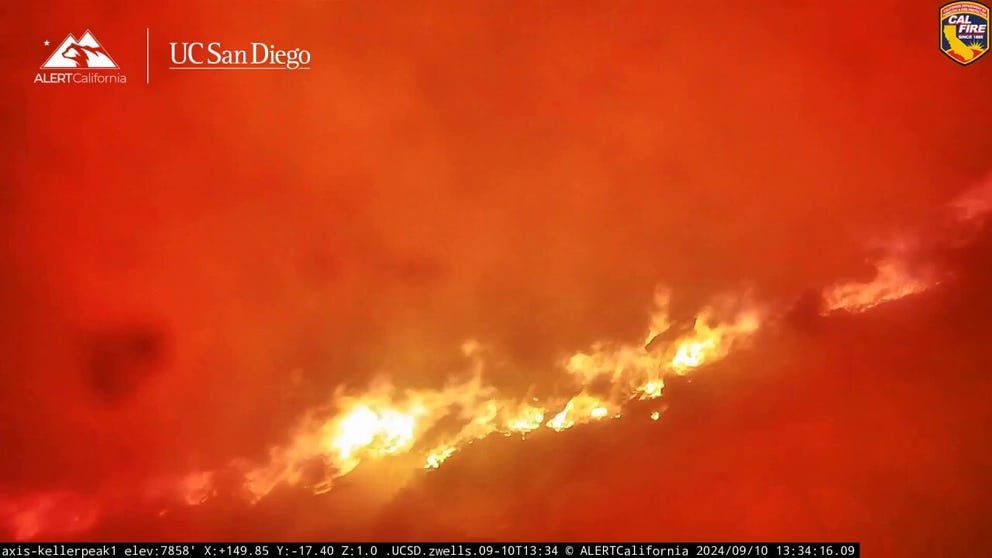 A webcam operated by ALERTCalifornia, a UC San Diego public safety program, captured images of the Line Fire in southern California burning before the camera itself became swallowed up by flames.