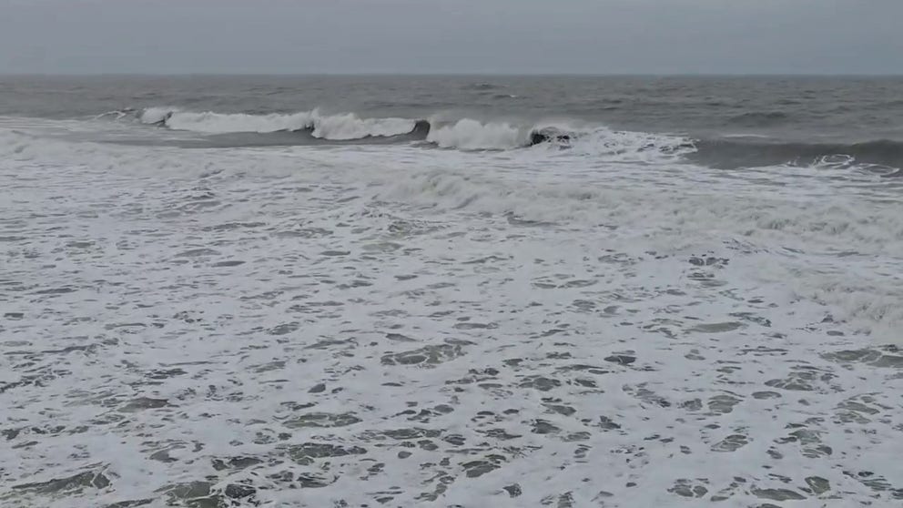 Waves crash along Wrightsville Beach, North Carolina Latest Weather