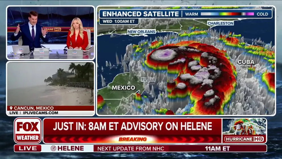 Tropical Storm Helene is rapidly organizing and is expected to become a major hurricane as it approaches Florida as residents rush to finish preparing for a potentially deadly storm surge, destructive hurricane-force winds and flooding rain.