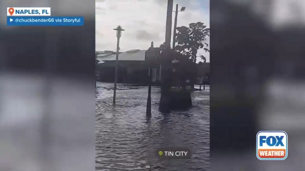 Storm surge led to severe flooding in downtown Naples, Florida, as Hurricane Helene moved closer to the state.